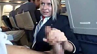 Customers Get Handjob From Stewardess