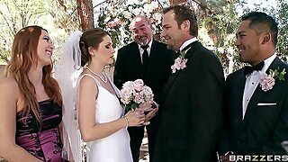 Beautiful Bride Has A Wedding Day Gangbang In Stockings