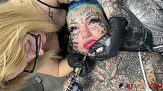 Australian Bombshell Amber Luke Gets A New Chin Tattoo