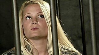 Chained Blonde Slut Endures Maledom Until The Last Drops