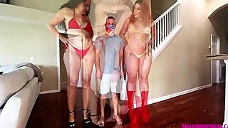 Goddess Gia And Marcy Size Comparison With Average Sized Man