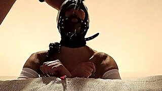 Bound And Hooded In A Bed I Have My Mouth Fucked. Ring Gag, Lot Of Spit And Huge Oral Creampie