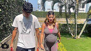 I Help My Pregnant Neighbor As A Pretext To Fuck Her Hard And Throw My Cum On Her Big Tits.