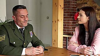 Sexy Brunette Matty Is Pussy Pounded By A Hung Soldier