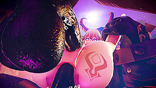 Yae Miko Fucks Two Monsters, Two Dicks In Anal At Once!